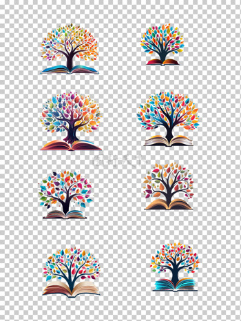 创意书本树木logo