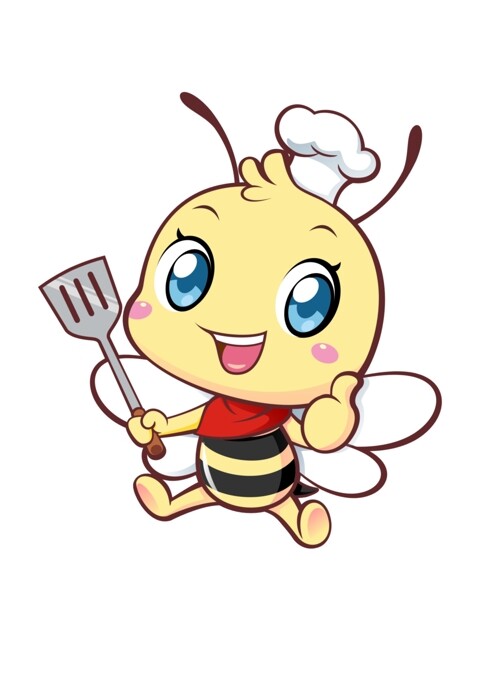 卡通餐饮可爱小蜜蜂厨师竖大拇指