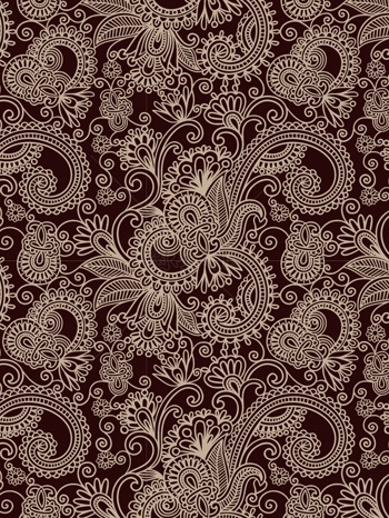 传统 欧式俄式花卉底图底纹  图案背景贴图  棕底金线曼陀罗满屏花