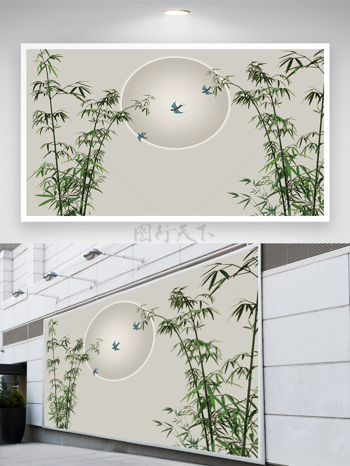 中式竹子装饰背景墙