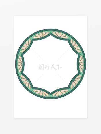 中国风圆形框矢量图