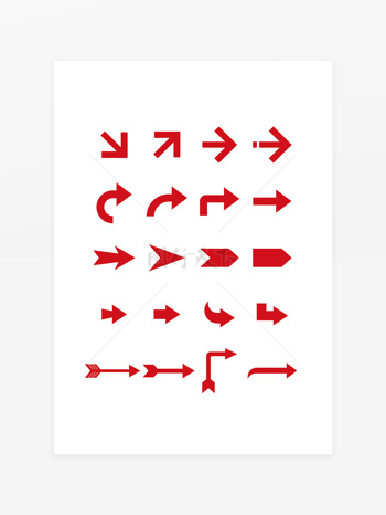 红色箭头矢量AI图形icon图标 