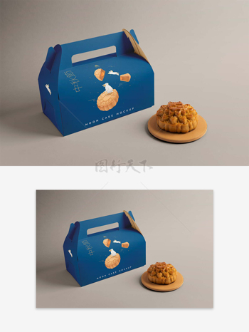 卡通国潮风中秋节月饼创意包装盒