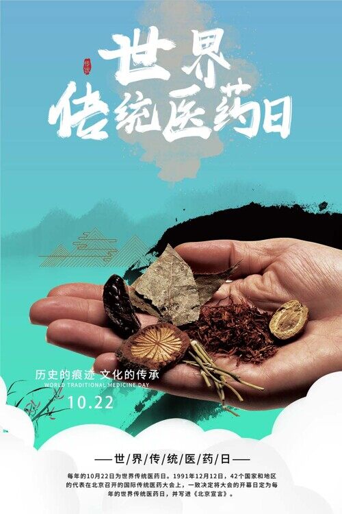 世界传统医药日节日宣传简约创意海报