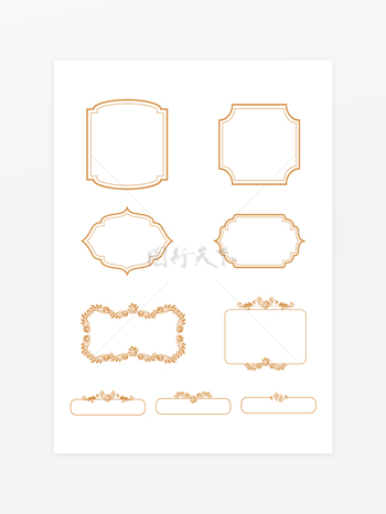 经典欧式国潮婚礼花纹标题框边框