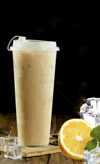 健康奶茶奶油质感醇香美味橙子味创意奶茶饮品